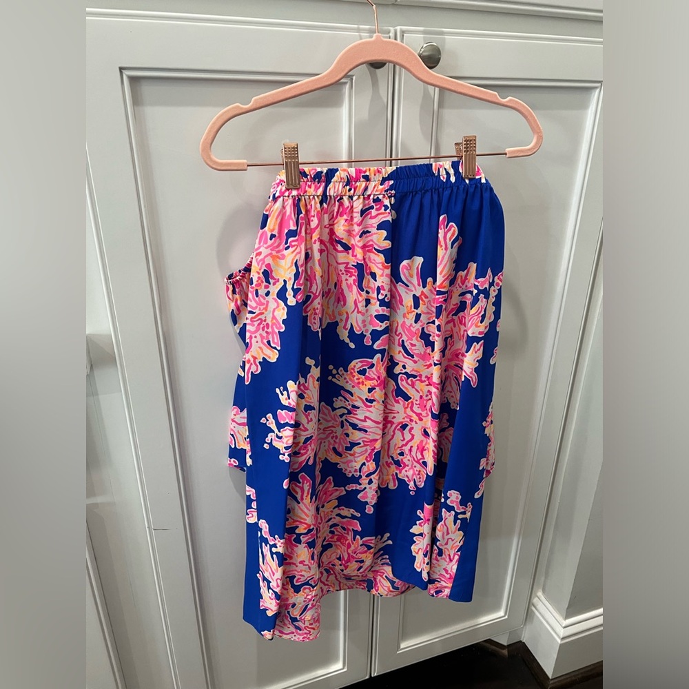 Lilly Pulitzer - Blue W/ Pink & Orange Coral Reef Print Dress, Small